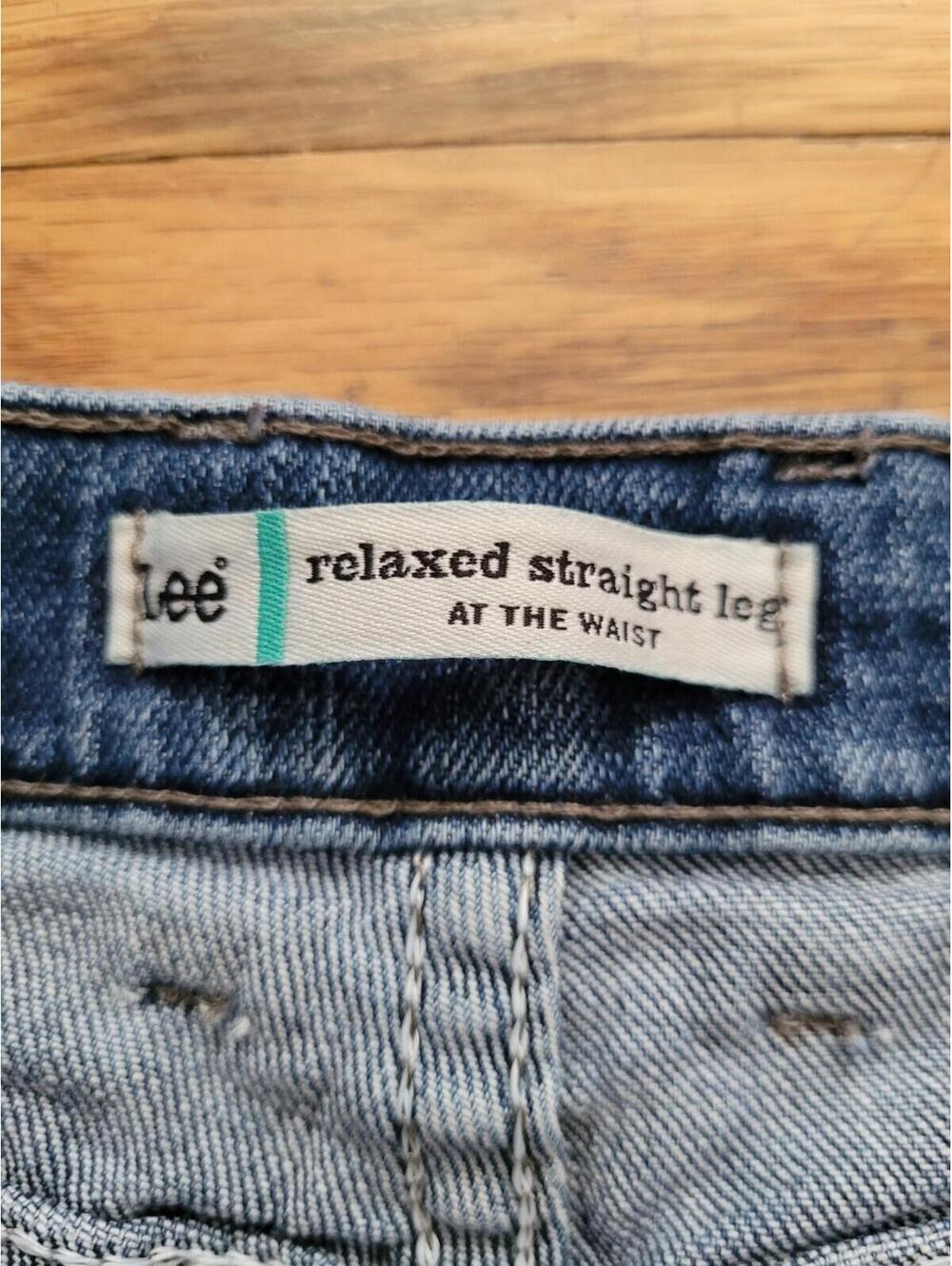 Lee Relaxed Straight Leg At The Waist - Women's Size 16 Long 98% Cotton - Picture 9 of 9